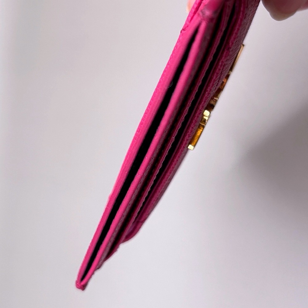 Saint Laurent YSL Monogram Quilted Leather Credit Card Case Shocking Pink - Picture 10 of 14